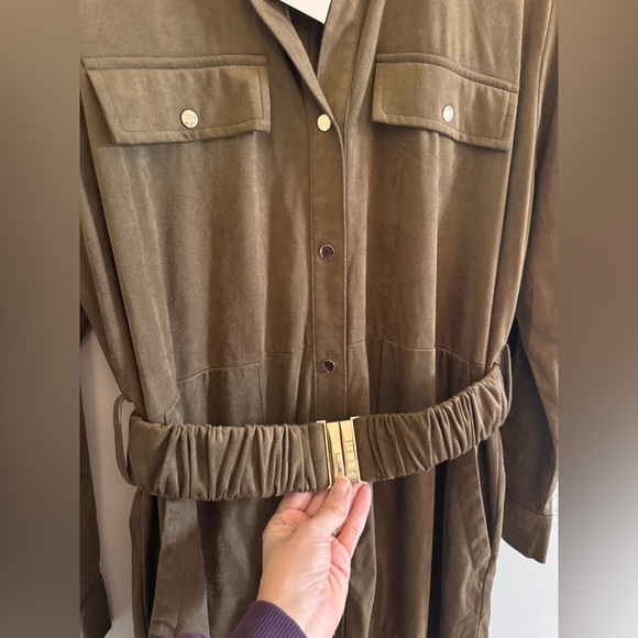 Zara faux suede midi dress NWT M - Picture 2 of 7